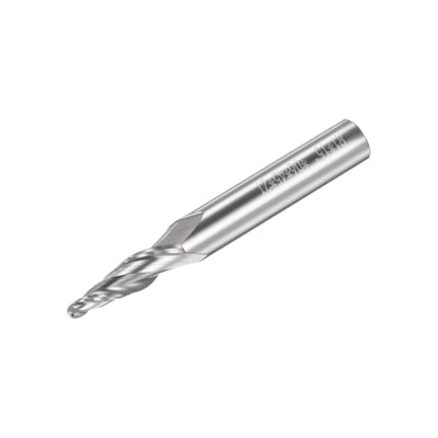 Harfington Uxcell 2mm x 6mm 15 Degree Angle Uncoated Carbide 2 Flute Tapered Ball Nose End Mill