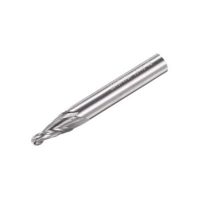 Harfington Uxcell 3mm x 6mm 15 Degree Angle Uncoated Carbide 2 Flute Tapered Ball Nose End Mill