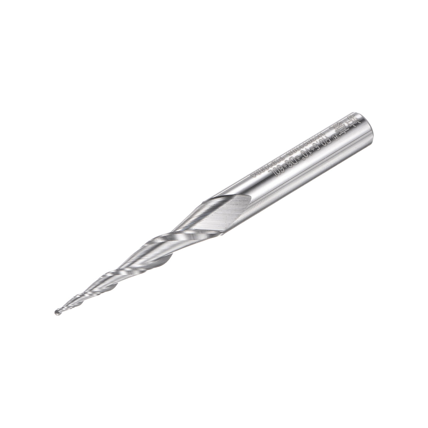 uxcell Uxcell 1mm x 6mm 10 Degree Angle Uncoated Carbide 2 Flute Tapered Ball Nose End Mill