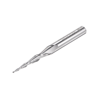 Harfington Uxcell 1mm x 6mm 10 Degree Angle Uncoated Carbide 2 Flute Tapered Ball Nose End Mill