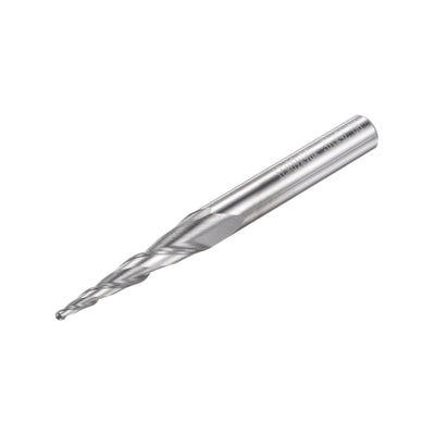 Harfington Uxcell 1.5mm x 6mm 10 Degree Angle Uncoated Carbide 2 Flute Tapered Ball Nose End Mill