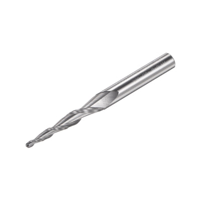 Harfington Uxcell 2mm x 6mm 8 Degree Angle Uncoated Carbide 2 Flute Tapered Ball Nose End Mill