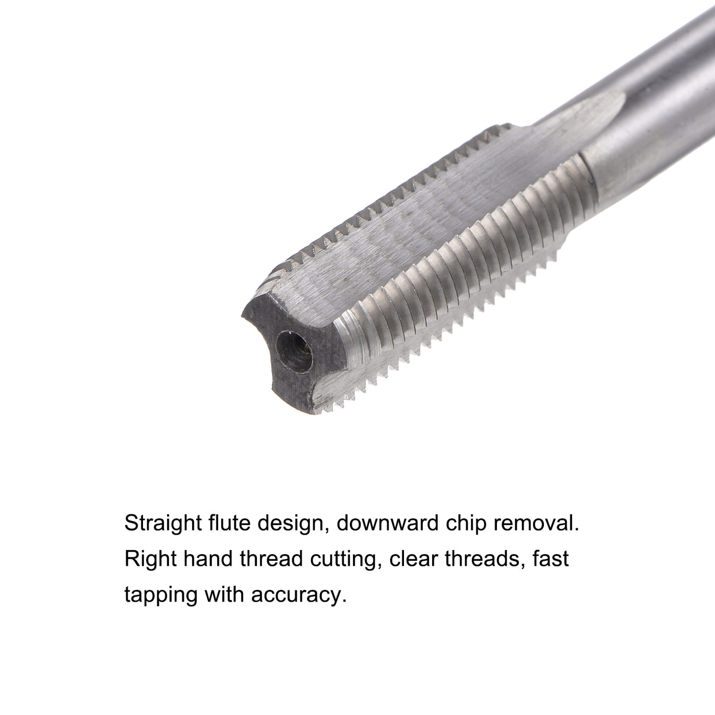 uxcell Uxcell 3/8-24 UNS/UNF High Speed Steel 5" Length 3 Straight Flute Machine Thread Tap