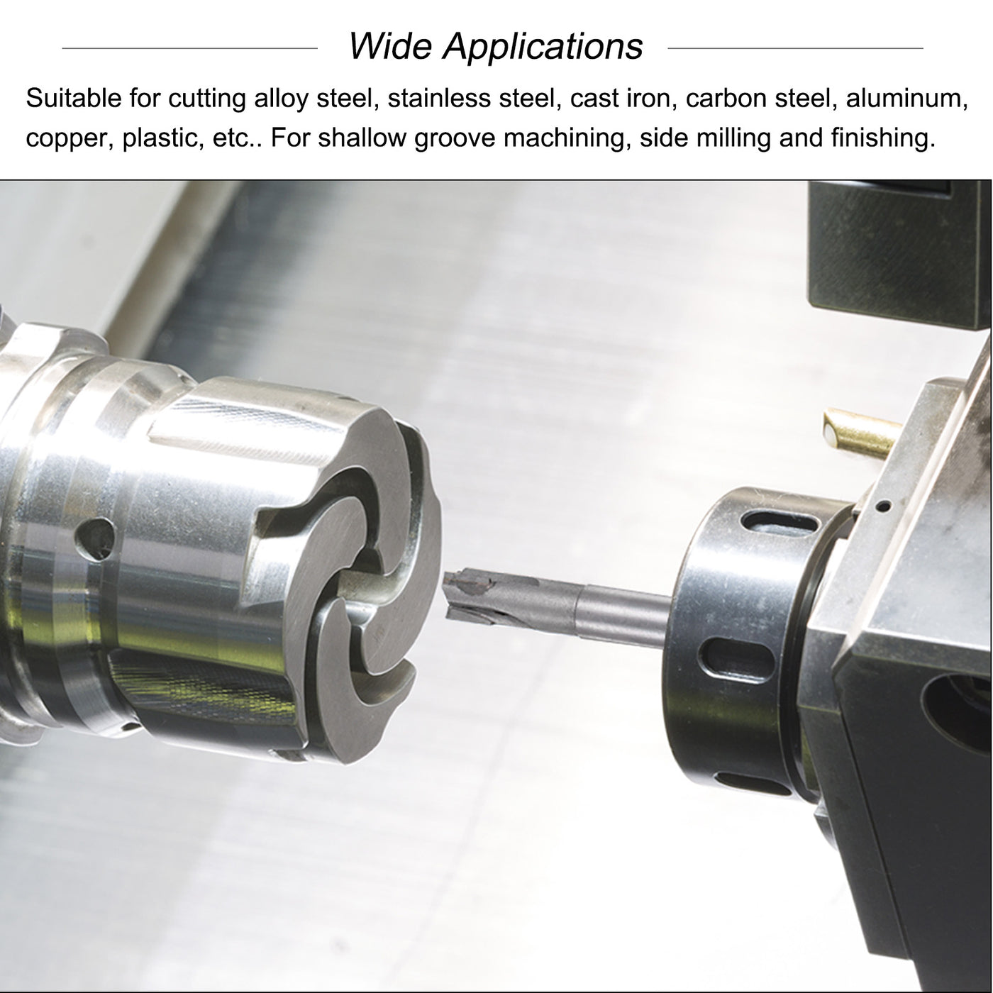 TiAlN Coated Milling Cutter HARFINGTON Carbide Square Nose End Mill - 13/32 Cut Diameter 4 Flutes TiAlN Coated For Steel 4 Flute Square Nose End Mill - View #3