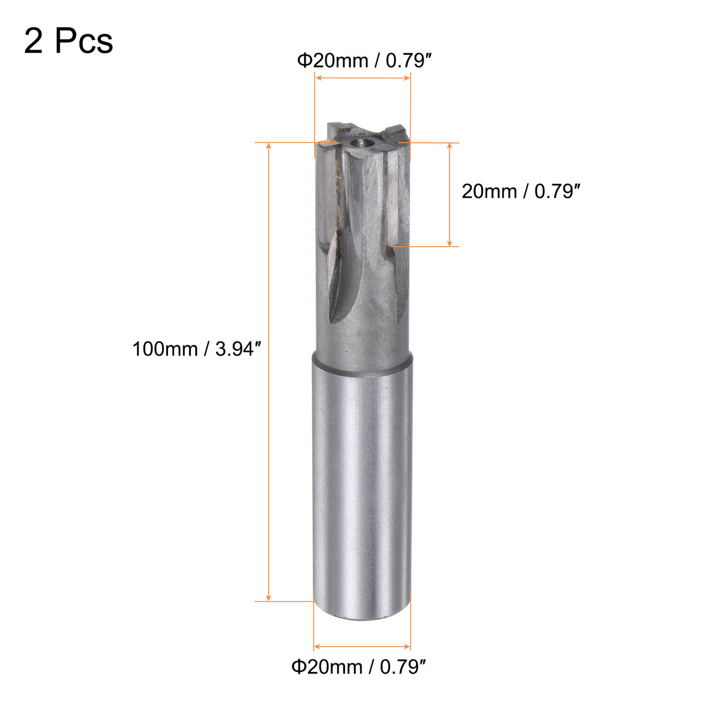 uxcell Uxcell Straight Shank Carbide Tip Flutes Square Nose End Mill Cutter