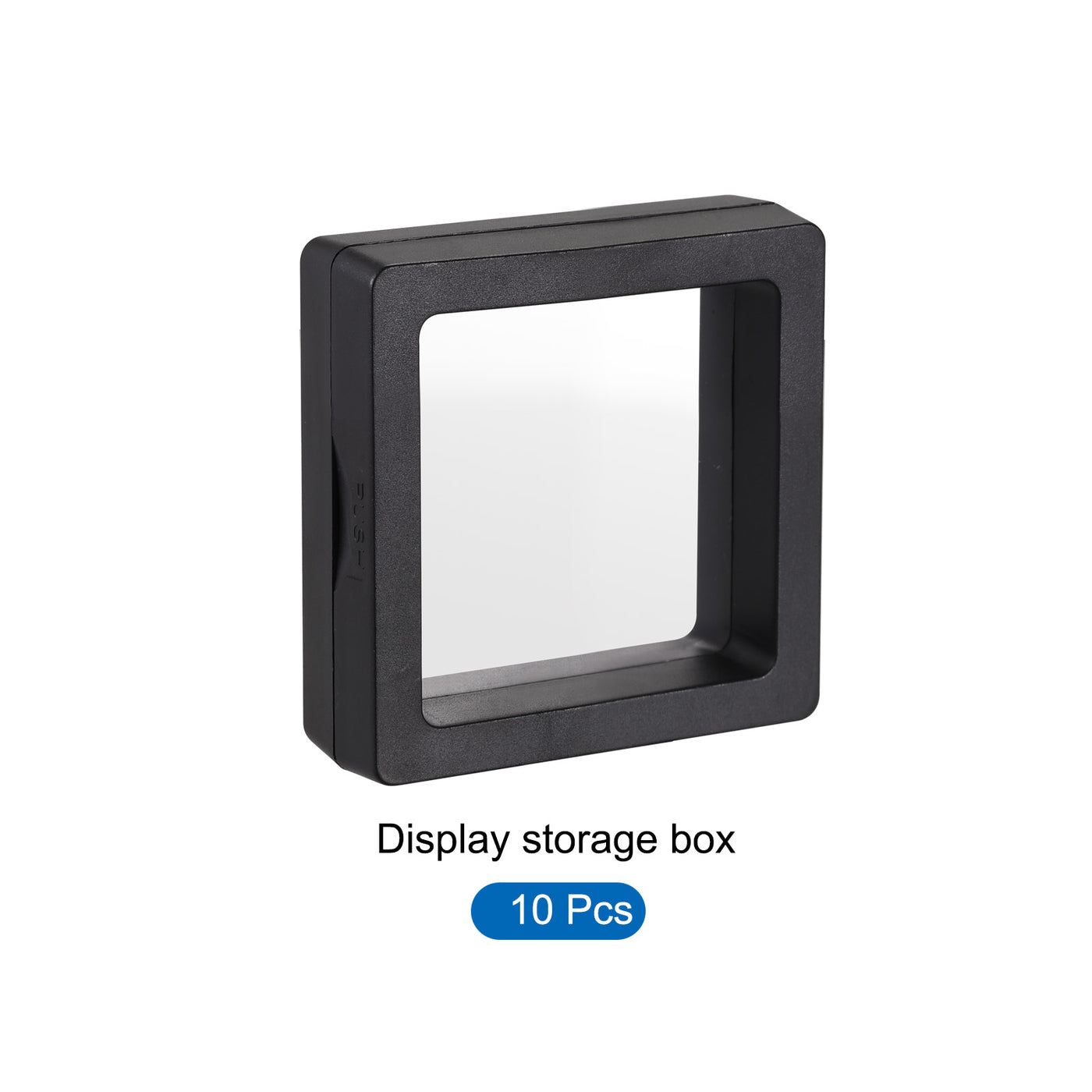 Harfington Floating Thin Film Display Box, ABS Frame Case 5cm x 5cm x 2cm Black Pack of 10