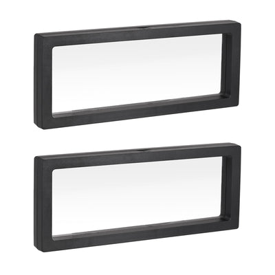 Harfington Floating Thin Film Display Box, ABS Frame Case 23cm x 7cm x 2cm Black Pack of 2