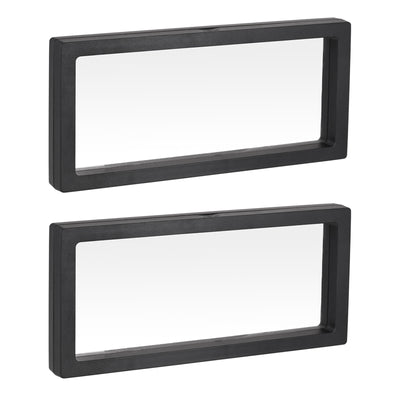 Harfington Floating Thin Film Display Box, ABS Frame Case 23cm x 9cm x 2cm Black Pack of 2