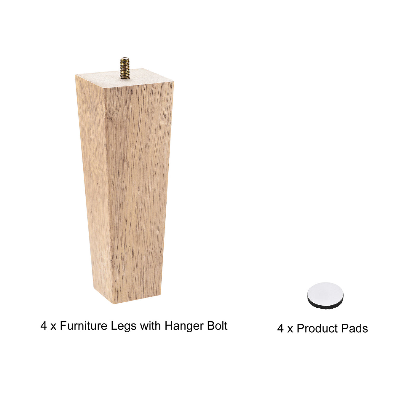 uxcell Uxcell Furniture Legs, Square Solid Wood Couch Legs