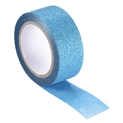 Harfington Glitter Tape, Decorative Craft Tape Blue 1.5cm x 5 M