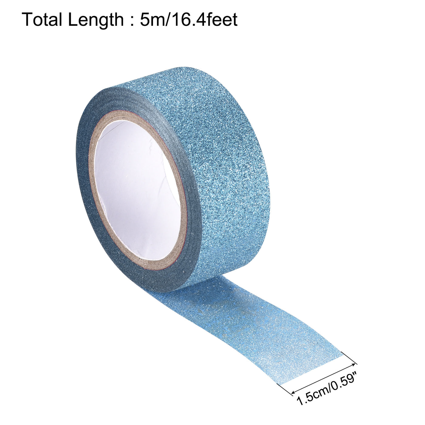 Harfington Glitter Tape, Decorative Craft Tape Blue 1.5cm x 5 M Pack of 3