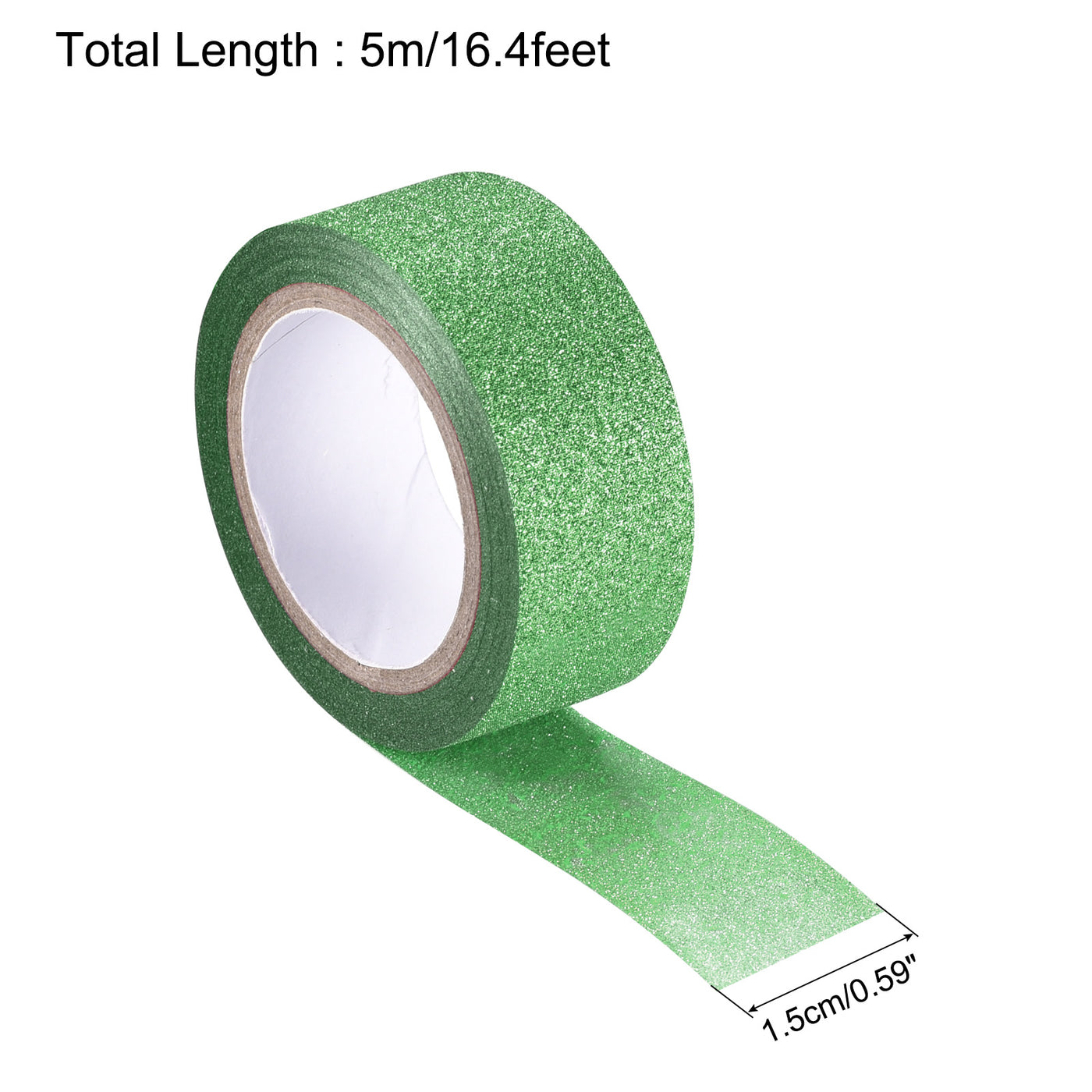 Harfington Glitter Tape, Decorative Craft Tape Green 1.5cm x 5 M Pack of 3
