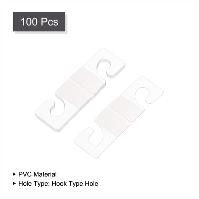 Harfington Clear Self Adhesive Hang Tab Hook, 23x37mm Plastic Display Folding Tabs for Retail Store Display, Pack of 100
