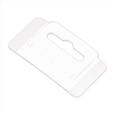 Harfington Clear Self Adhesive Hang Tab Hook, 64x38mm Plastic Display Folding Tabs Double Side for Retail Store Display, Pack of 100