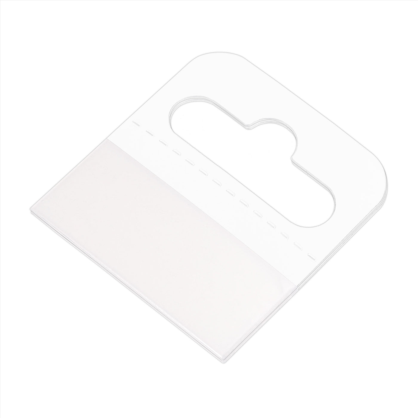 Harfington Clear Self Adhesive Hang Tab Hook, 45x50mm Plastic Display Folding Tabs for Retail Store Display, Pack of 100