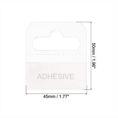 Harfington Clear Self Adhesive Hang Tab Hook, 45x50mm Plastic Display Folding Tabs for Retail Store Display, Pack of 200