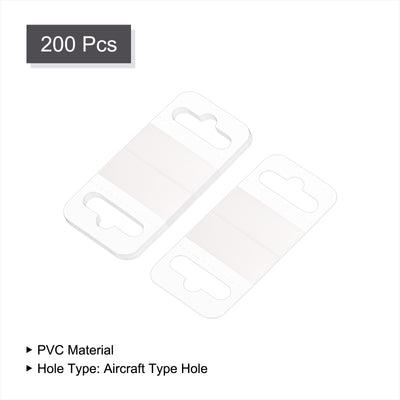 Harfington Clear Self Adhesive Hang Tab Hook, 45x50mm Plastic Display Folding Tabs for Retail Store Display, Pack of 200