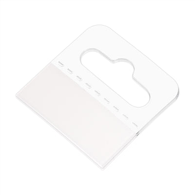Harfington Clear Self Adhesive Hang Tab Hook, 30x30mm Plastic Display Folding Tabs for Retail Store Display, Pack of 100