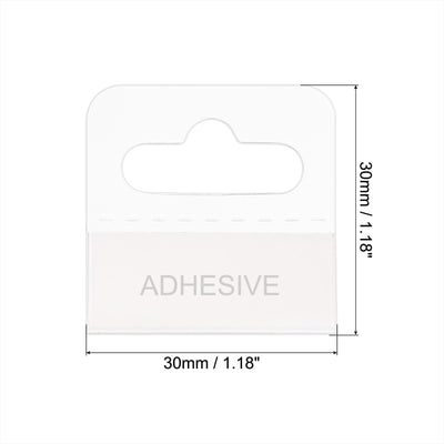 Harfington Clear Self Adhesive Hang Tab Hook, 30x30mm Plastic Display Folding Tabs for Retail Store Display, Pack of 200