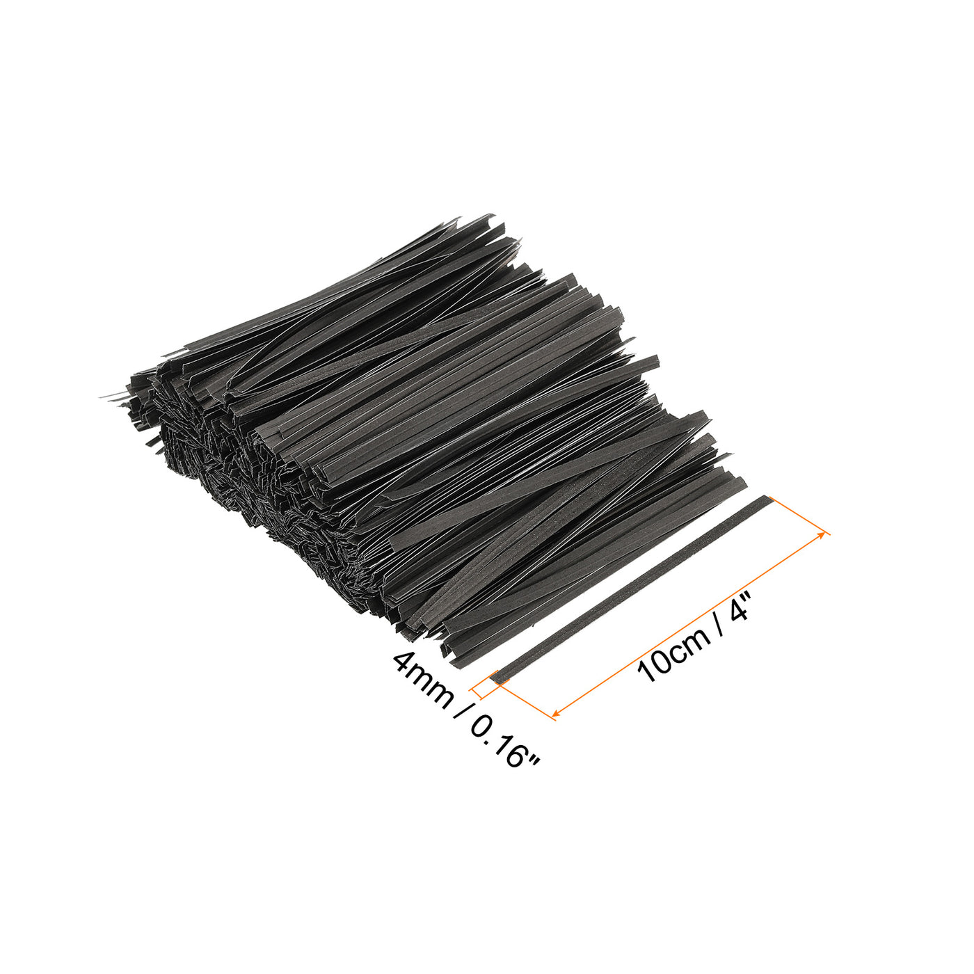 Harfington Twist Ties 4" Paper Closure Tie for Party Bags, Candy, Crafts Black 1500pcs