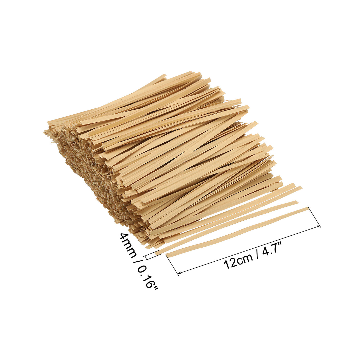Harfington Twist Ties 4.7" Paper Closure Tie for Party Bags, Candy, Crafts Brown 1500pcs
