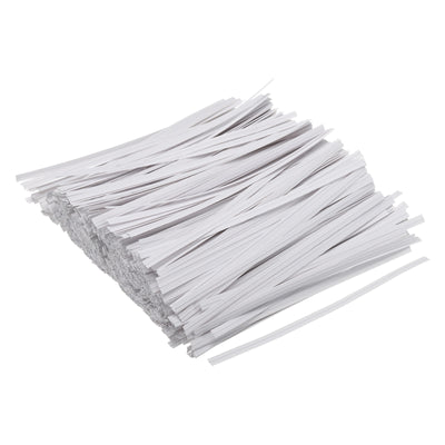 Harfington Twist Ties 4.7" Paper Closure Tie for Party Bags, Candy, Crafts White 1500pcs