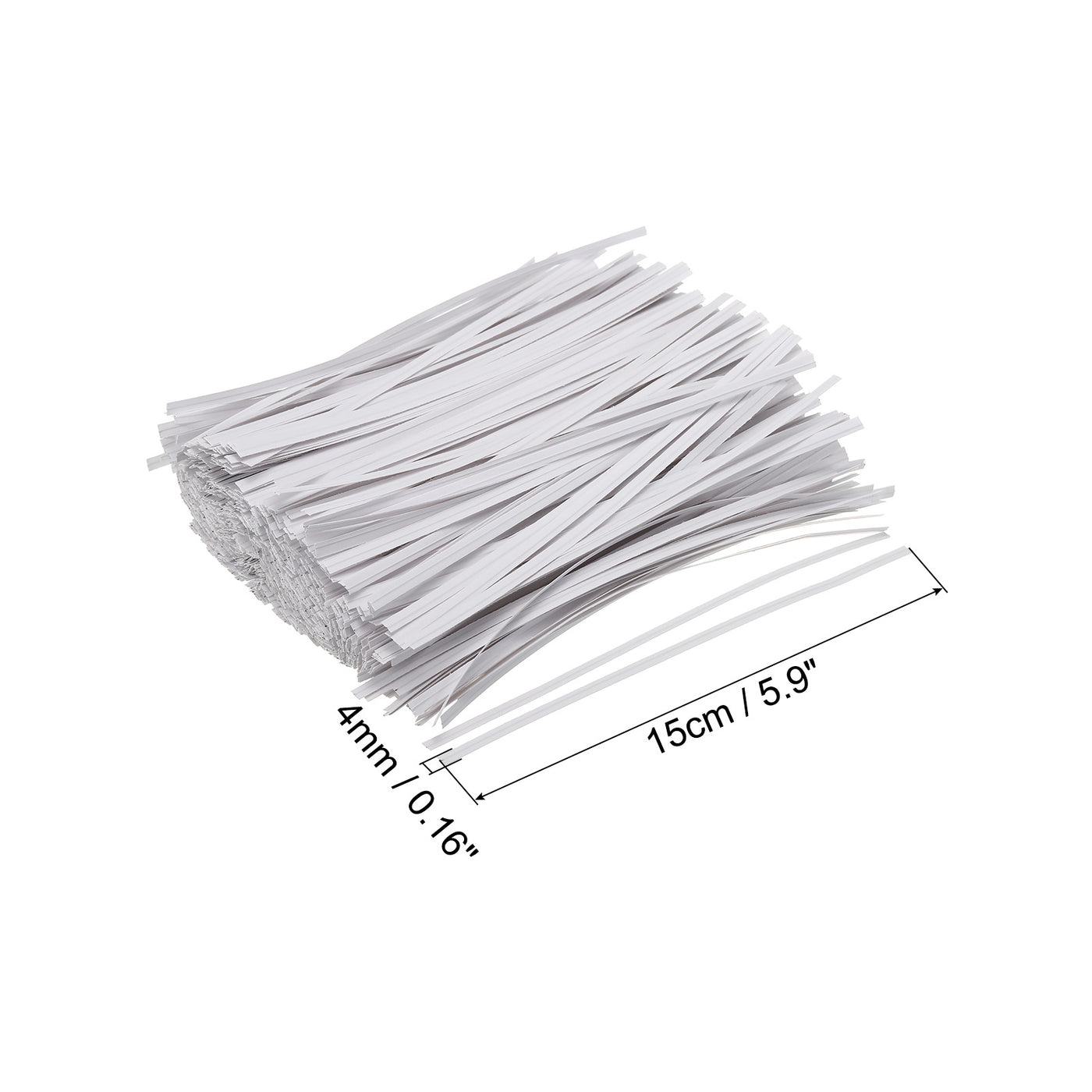 Harfington Twist Ties 5.9" Paper Closure Tie for Party Bags, Candy, Crafts White 1500pcs