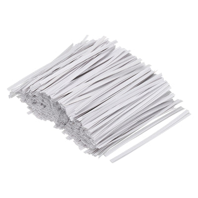 Harfington Twist Ties 4" Paper Closure Tie for Party Bags, Candy, Crafts White 500pcs