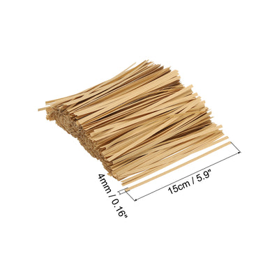 Harfington Twist Ties 5.9" Paper Closure Tie for Party Bags, Candy, Crafts Brown 500pcs