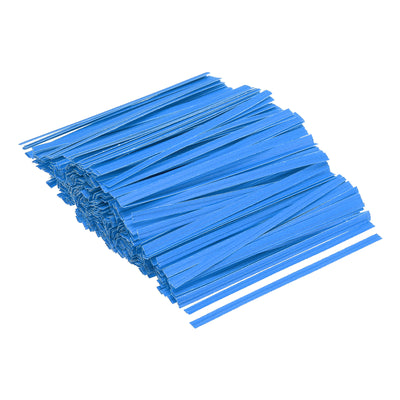 Harfington Twist Ties 3.5" Paper Closure Tie for Party Bags, Candy, Crafts Blue 500pcs