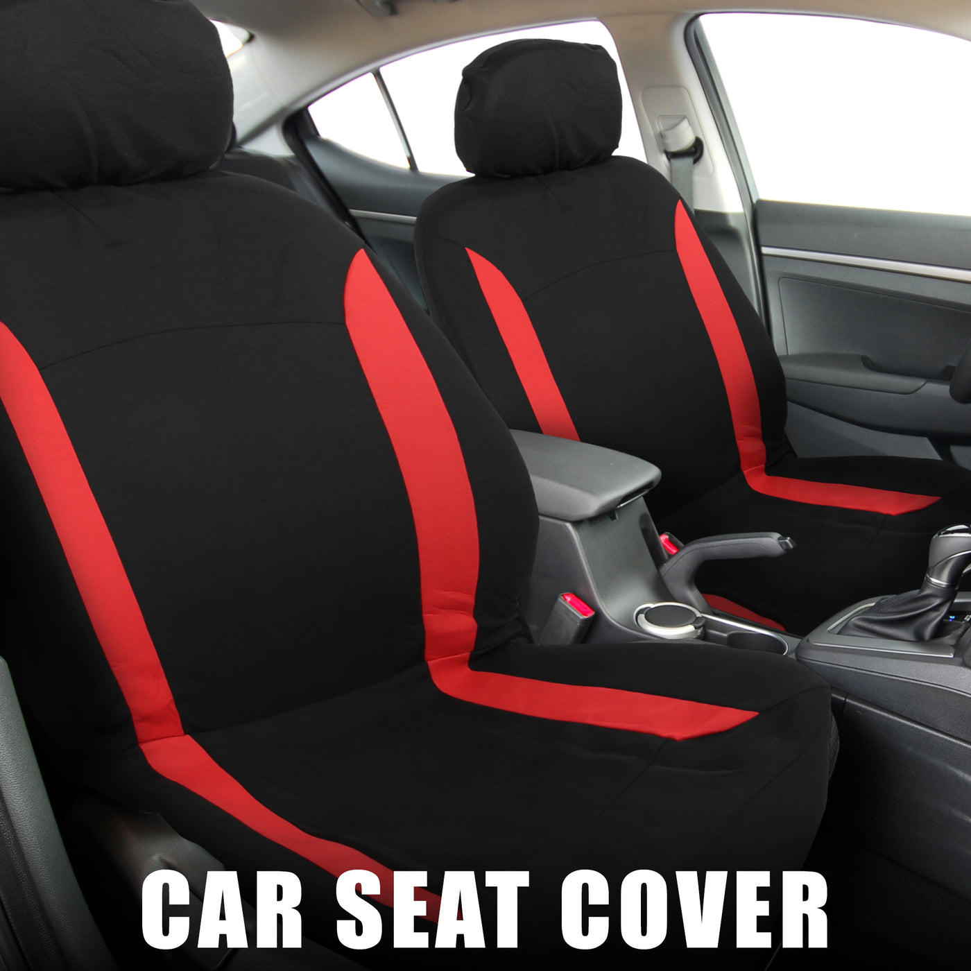 X AUTOHAUX 4pcs Universal Interior Car Seat Covers Head Rest Cover Washable Flat Padding Polyester Sponge Car Seat Covers Fit for Cars Trucks and SUVs