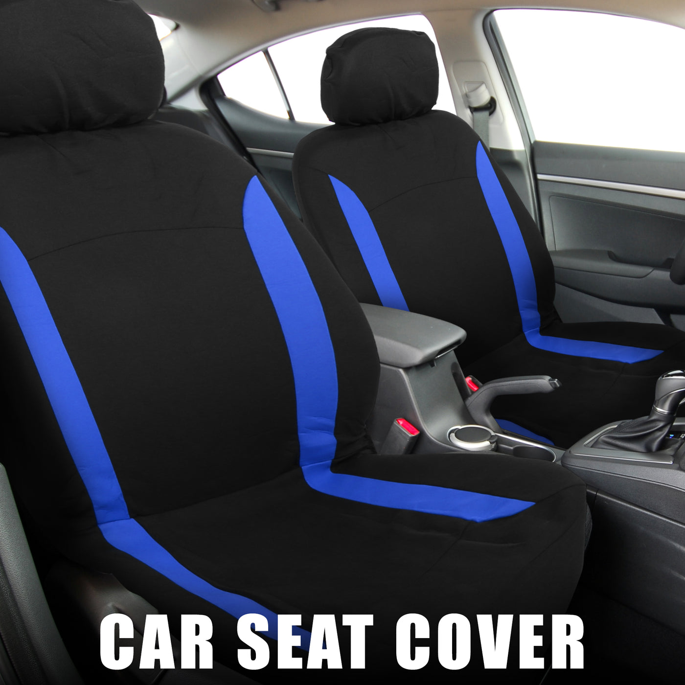 X AUTOHAUX 4pcs Universal Interior Car Seat Covers Head Rest Cover Washable Flat Padding Polyester Sponge Car Seat Covers Fit for Cars Trucks and SUVs