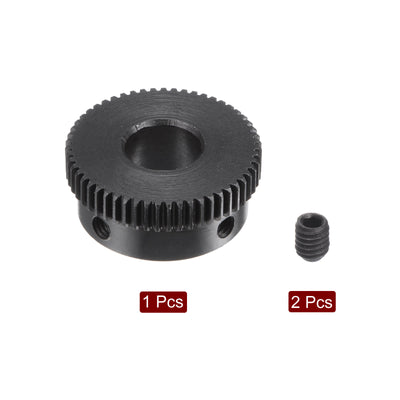 Harfington Uxcell 0.5 Mod 55T 10mm Bore 28.5mm Outer Dia 45# Carbon Steel Motor Pinion Gear Set