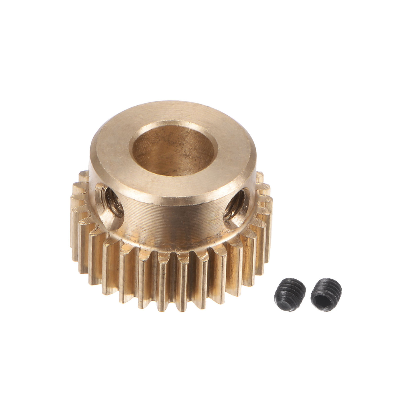 uxcell Uxcell 0.5 Mod 30T 6.35mm Bore 16mm Outer Dia Brass Motor Rack Pinion Gear with Screws