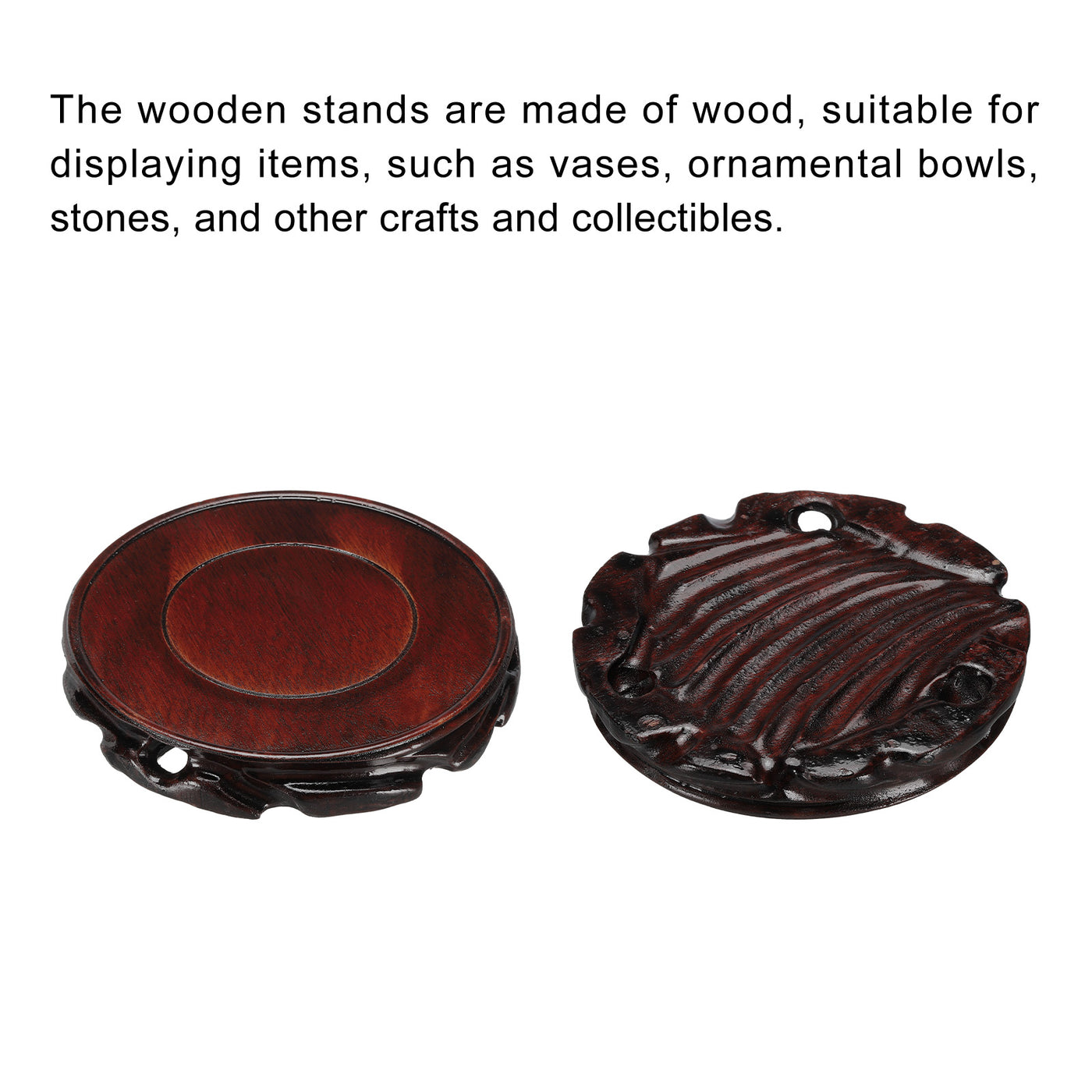 Harfington Wooden Stand Holders Displays Base 150mm Diameter Black for Vase Bonsai Stone
