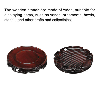 Harfington Wooden Stand Holders Displays Base 160mm Diameter Black for Vase Bonsai Stone
