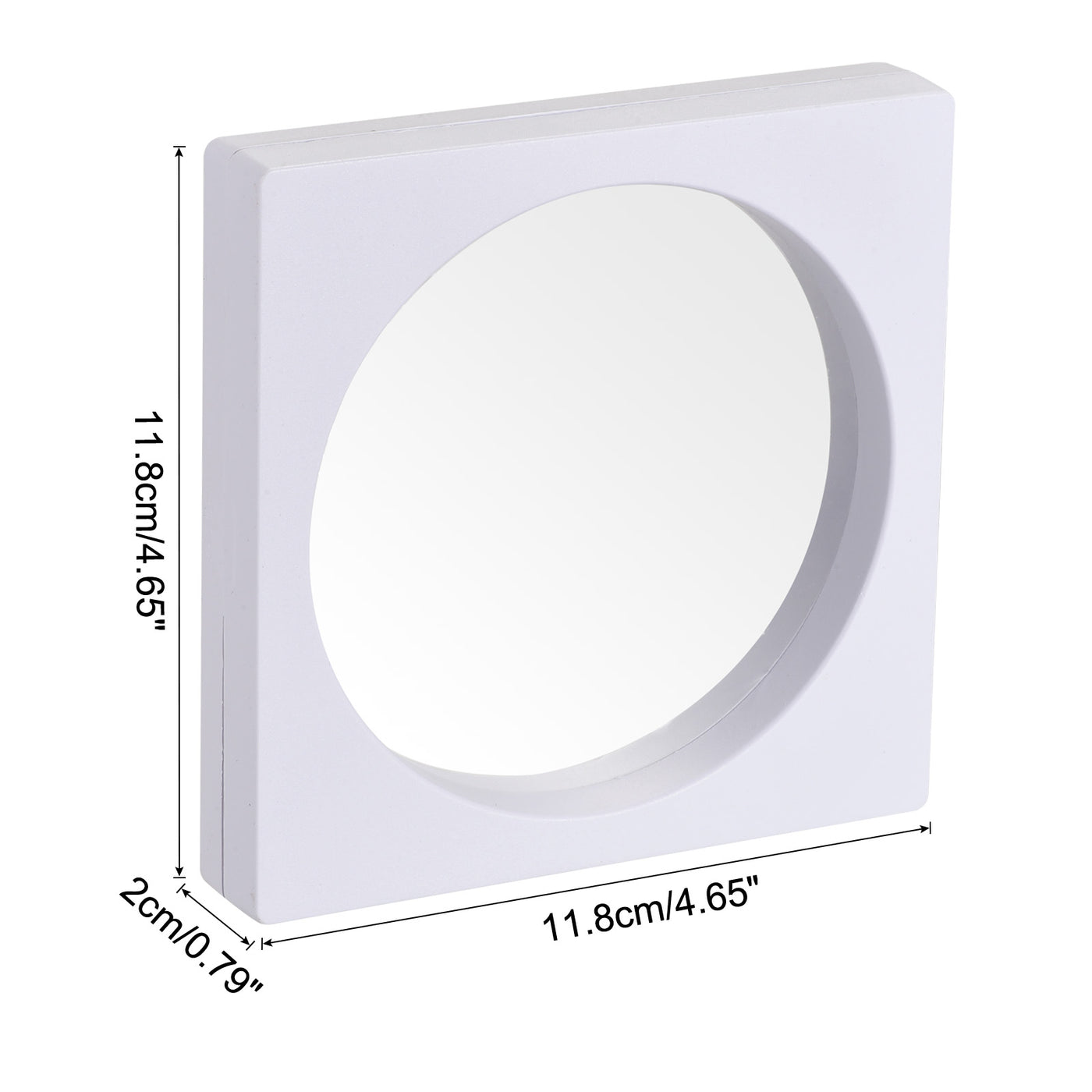 Harfington Floating Thin Film Display Box with Base 11.8cm x 11.8cm x 2cm White Pack of 4