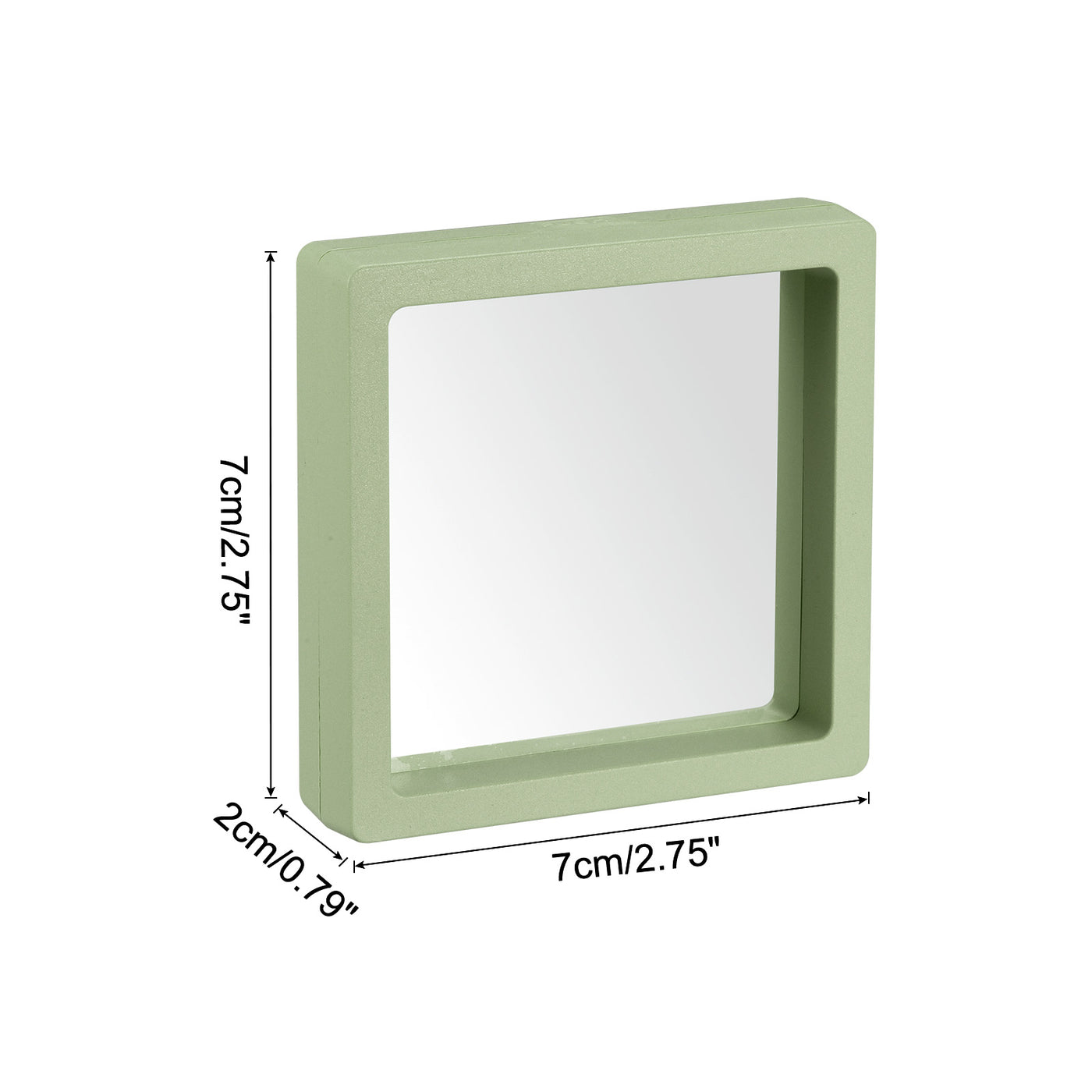 Harfington Floating Thin Film Display Box with Base 7cm x 7cm x 2cm Green Pack of 6
