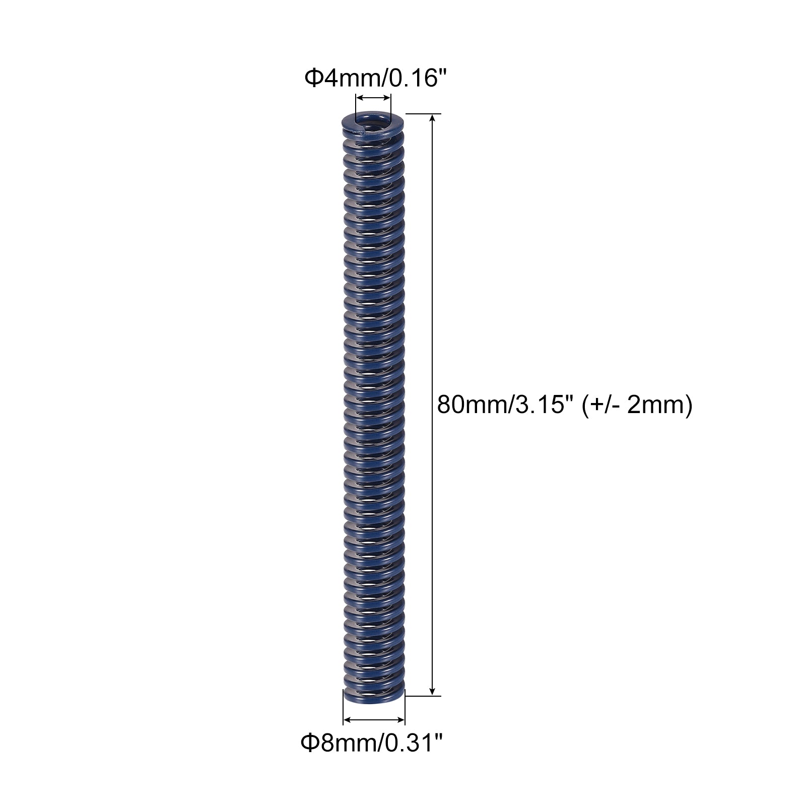 Uxcell Die Spring, 10pcs 8mm OD 80mm Long Stamping Light Load ...