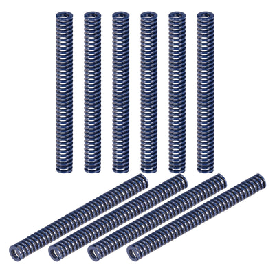 Harfington Uxcell Die Spring, 10pcs 10mm OD 100mm Long Stamping Light Load Compression, Blue