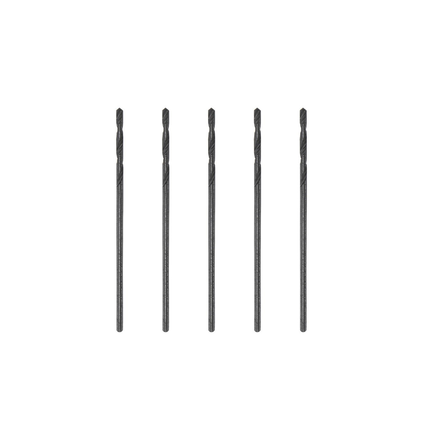 uxcell Uxcell High Speed Steel Twist Drill Bit, 1mm Fully Ground Black Oxide 32mm Long 5Pcs