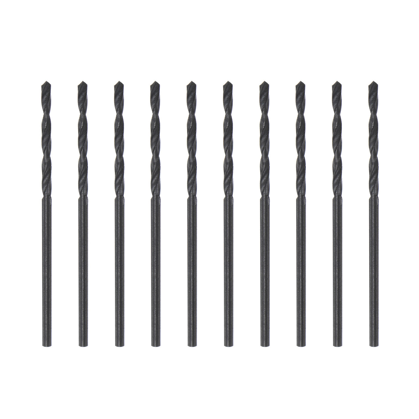 uxcell Uxcell High Speed Steel Twist Drill Bit, 1.4mm Fully Ground Black Oxide 39mm Long 10Pcs