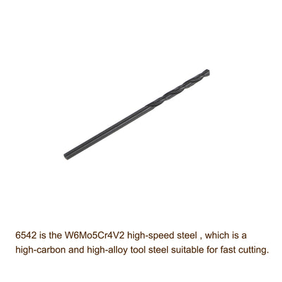 Harfington Uxcell High Speed Steel Twist Drill Bit, 1.7mm Fully Ground Black Oxide 42mm Long 2Pcs