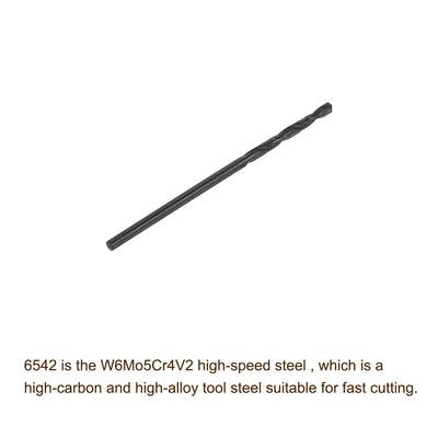 Harfington Uxcell High Speed Steel Twist Drill Bit, 1.8mm Fully Ground Black Oxide 44mm Long 2Pcs