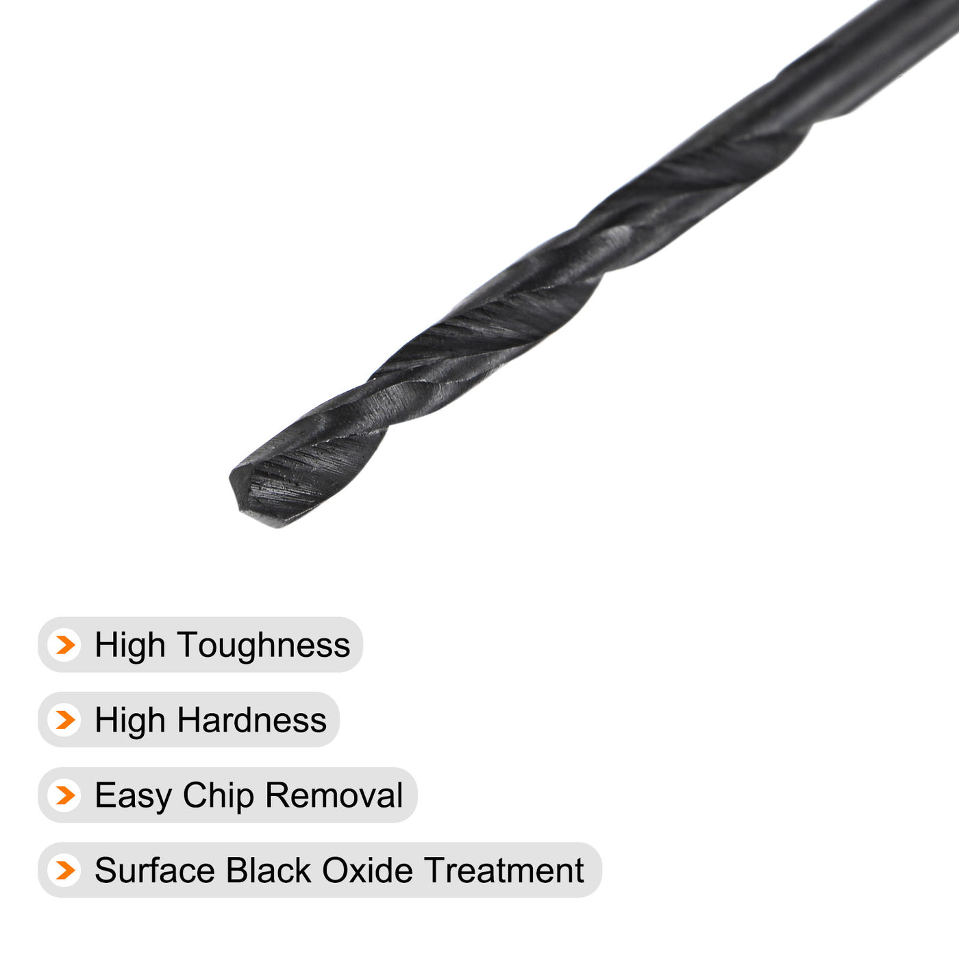 uxcell Uxcell High Speed Steel Twist Drill Bit, 1.8mm Fully Ground Black Oxide 44mm Long 2Pcs