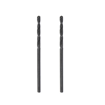 Harfington Uxcell High Speed Steel Twist Drill Bit, 1.8mm Fully Ground Black Oxide 44mm Long 2Pcs