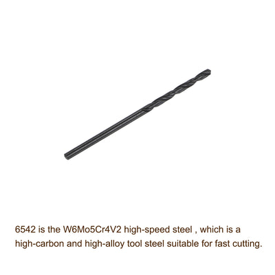 Harfington Uxcell High Speed Steel Twist Drill Bit, 1.9mm Fully Ground Black Oxide 45mm Long 2Pcs