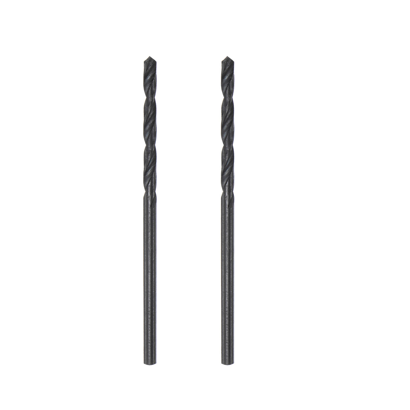 uxcell Uxcell High Speed Steel Twist Drill Bit, 1.9mm Fully Ground Black Oxide 45mm Long 2Pcs