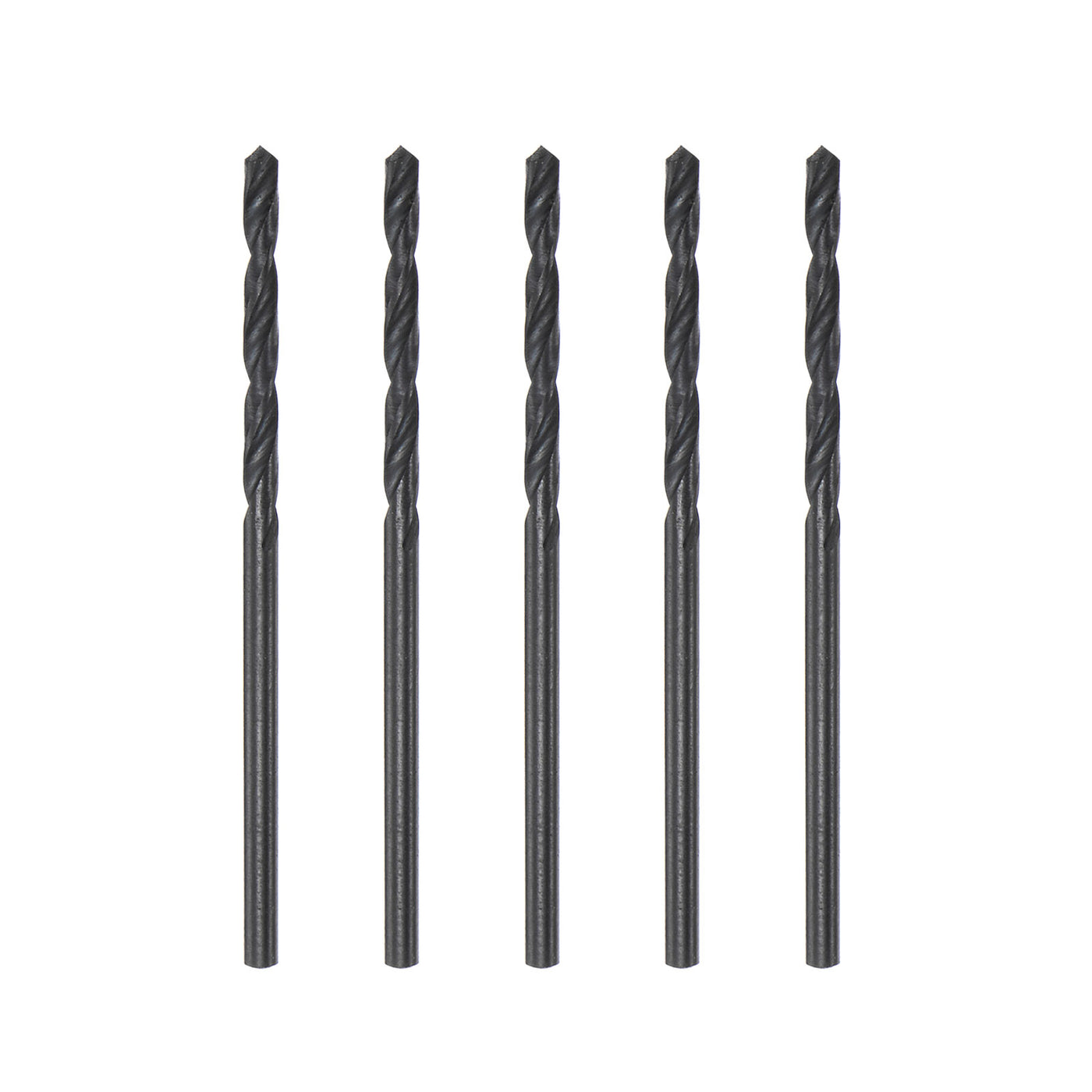uxcell Uxcell High Speed Steel Twist Drill Bit, 1.9mm Fully Ground Black Oxide 45mm Long 5Pcs