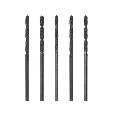 Harfington Uxcell High Speed Steel Twist Drill Bit, 1.9mm Fully Ground Black Oxide 45mm Long 5Pcs